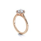 Sasha Primak Contour Cathedral Round Pave Diamond Halo Engagement Ring with Plain Shank