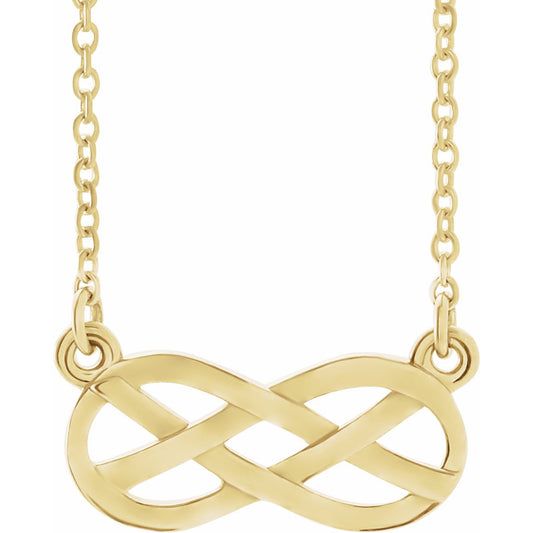 14K Yellow Infinity-Inspired Knot Design 18 Necklace