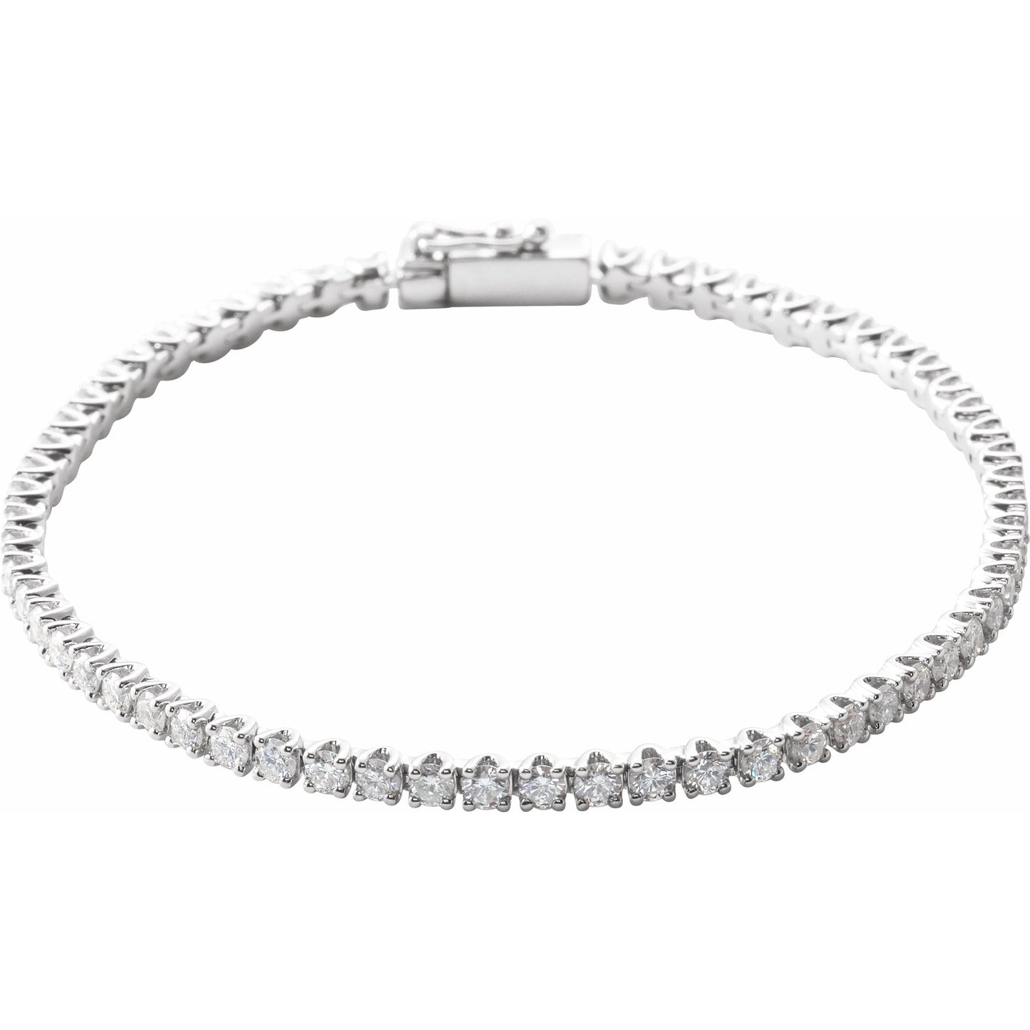 14K White 3 CTW Diamond Line 7 Bracelet
