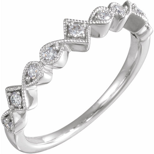 14K White 1/5 CTW Diamond Anniversary Band