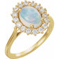 14K Yellow Ethiopian Opal & 3/8 CTW Diamond Ring