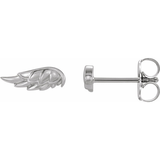 14K White Angel Wing Earrings