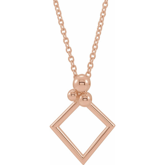 14K Rose Geometric 16-18 Necklace