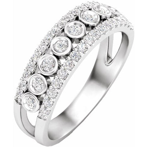14K White 1/2 CTW Diamond Anniversary Band