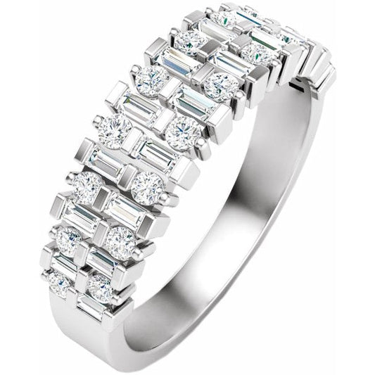 14K White 3/4 CTW Diamond Anniversary Band