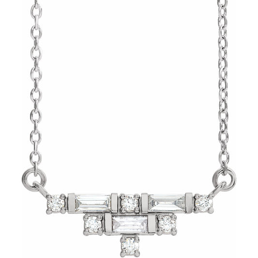 14K White 1/4 CTW Diamond Art Deco 18 Necklace