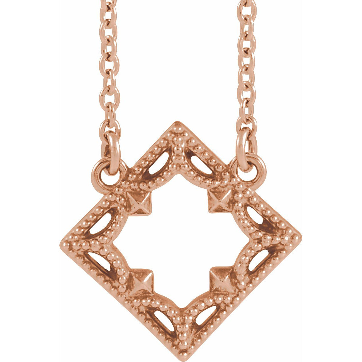 14K Rose Vintage-Inspired Geometric 18 Necklace