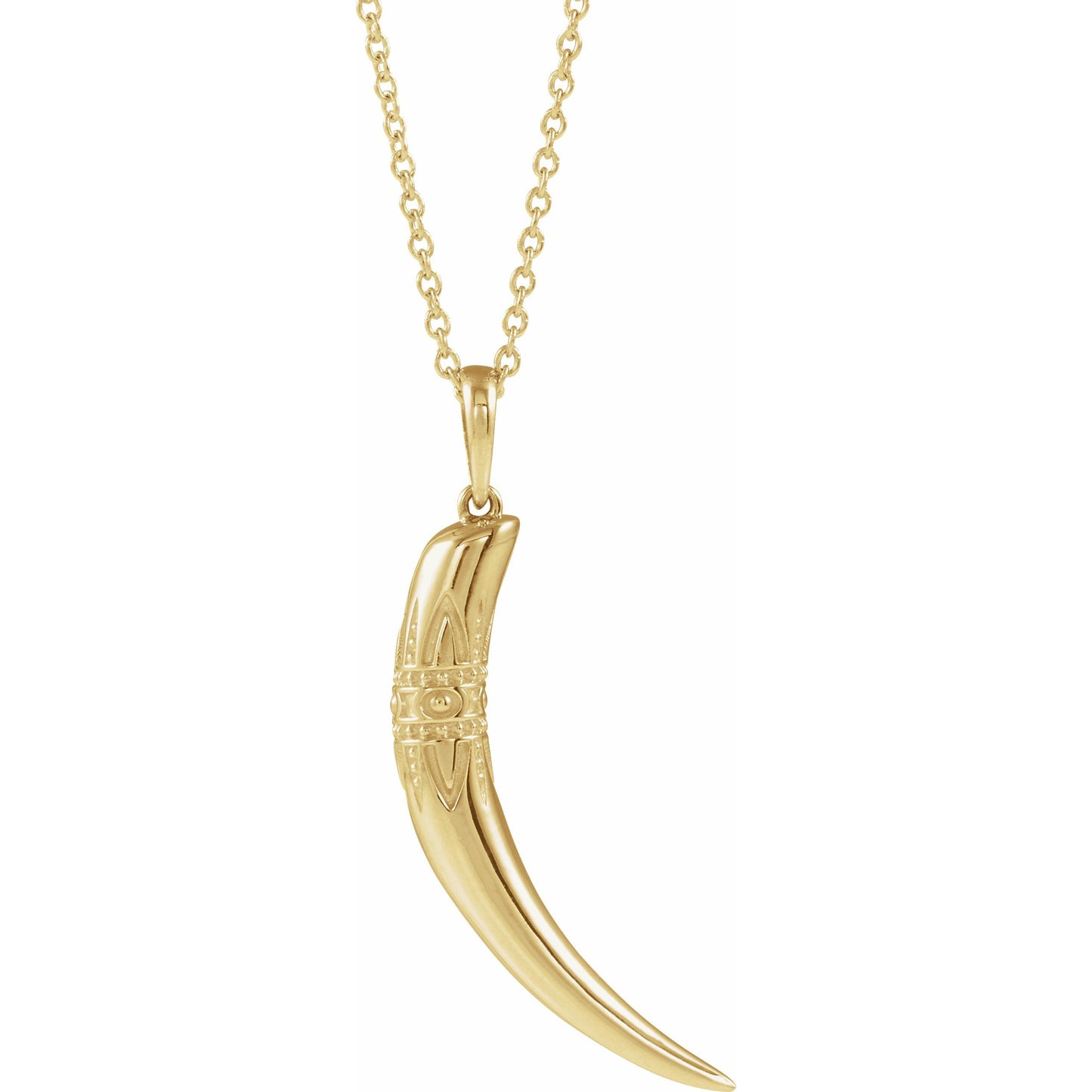 14K Yellow 26.2x13.4 mm Tusk 16-18 Necklace