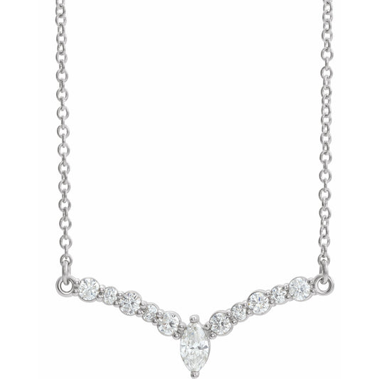 14K White 1/3 CTW Diamond 18 V Necklace