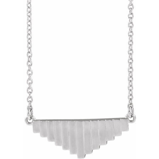 14K White 18 Geometric Necklace
