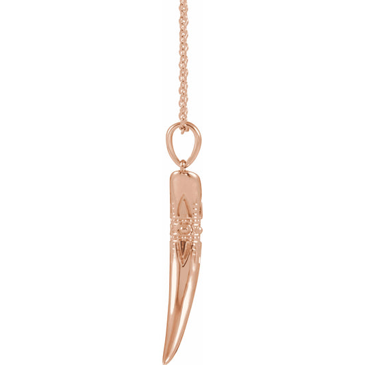 14K Rose 26.2x13.4 mm Tusk 16-18 Necklace