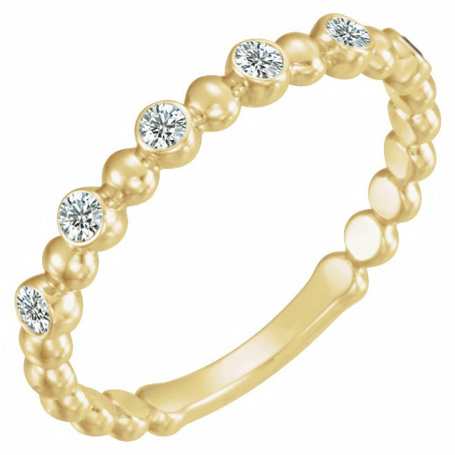 14K Yellow 1/8 CTW Diamond Stackable Ring