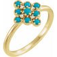 14K Yellow Turquoise & .02 CTW Diamond Ring