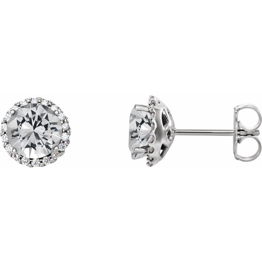 14K White 1/3 CTW Diamond Earrings
