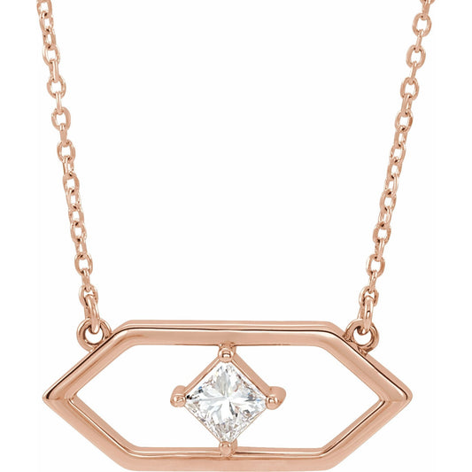 14K Rose 1/4 CTW Diamond Geometric 18 Necklace