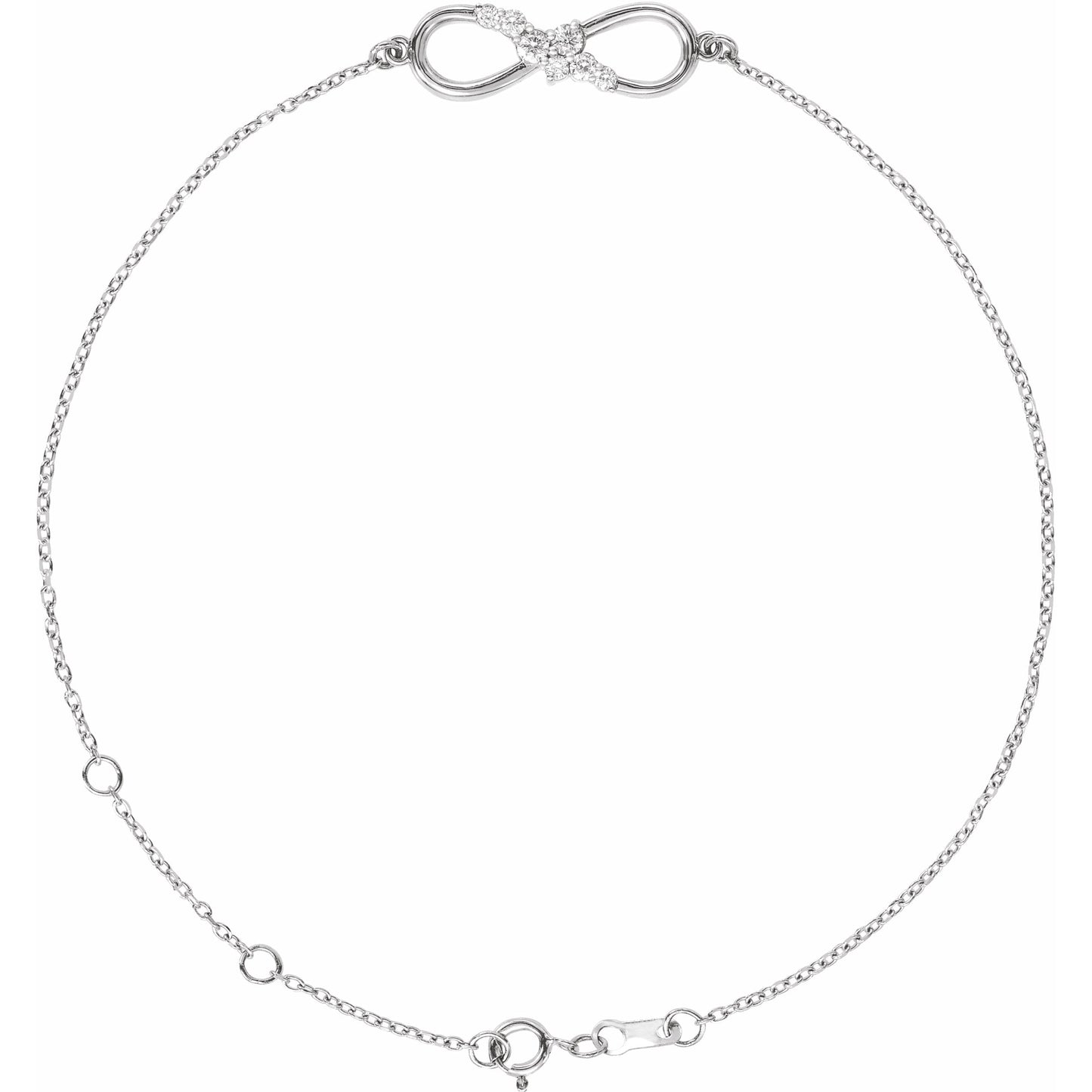 14K White 1/8 CTW Diamond Infinity 6 1/2-7 1/2 Bracelet