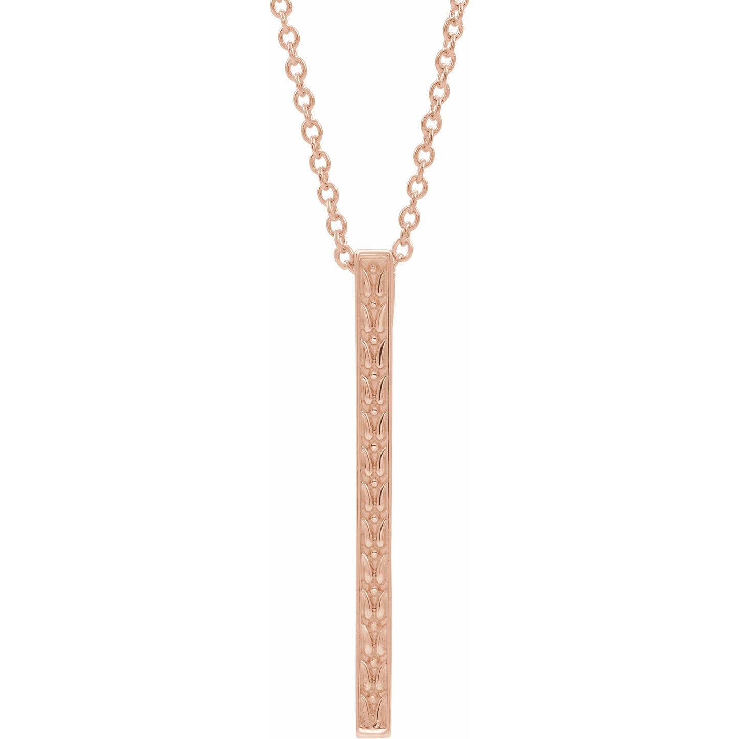 14K Rose Sculptural-Inspired Bar 16-18 Necklace