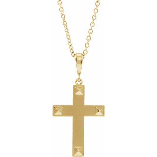 14K Yellow Cross 18 Necklace
