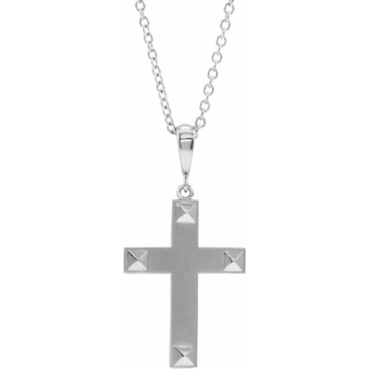 14K White Cross 20 Necklace