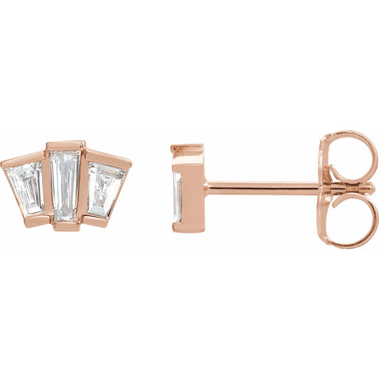 14K Rose 1/3 CTW Diamond Geometric Cluster Earrings