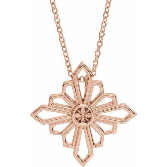 14K Rose Vintage-Inspired Geometric 16-18 Necklace