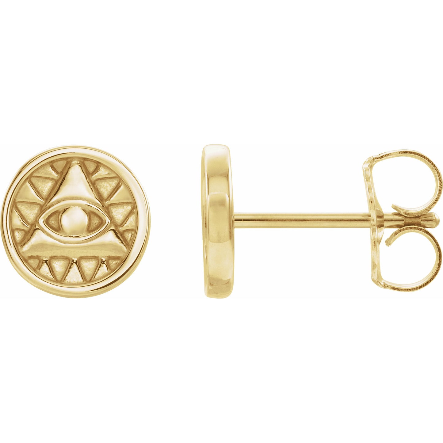 14K Yellow Eye of Providence Earrings