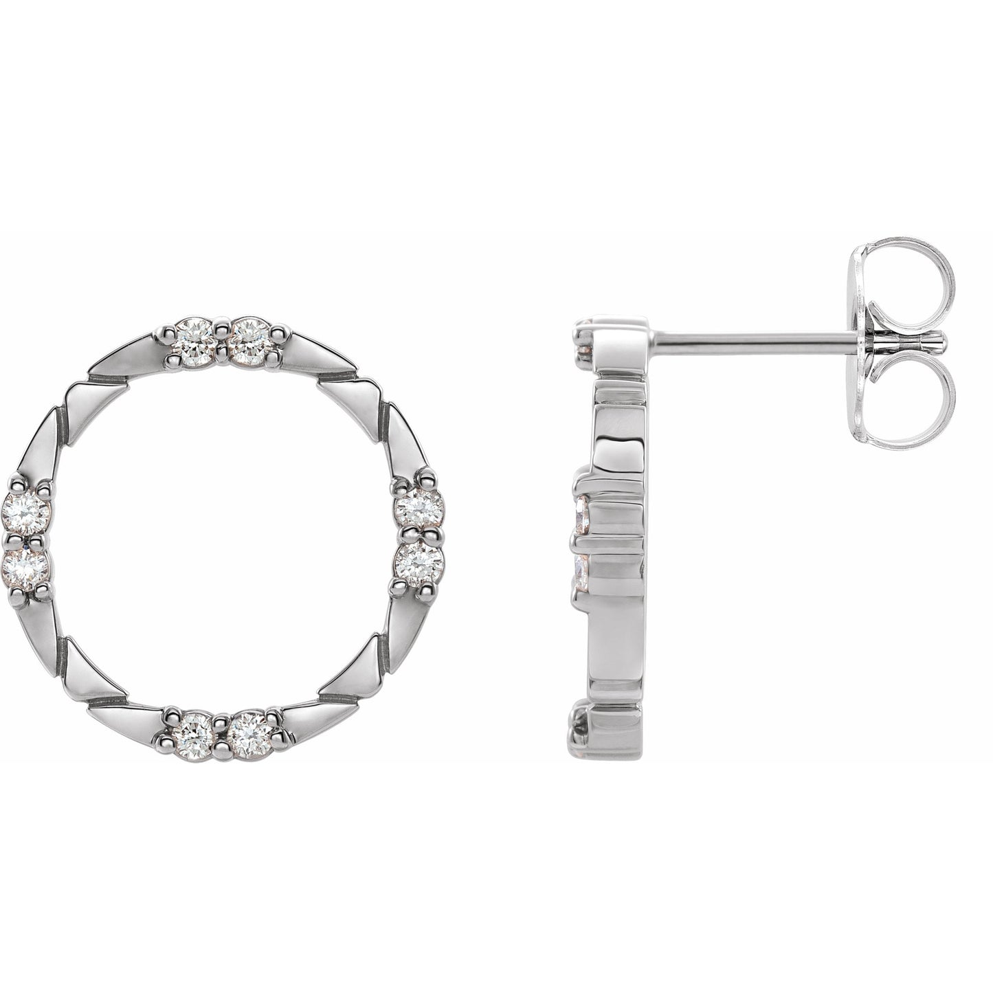 14K White 1/5 CTW Diamond Geometric Earrings