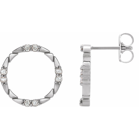 14K White 1/5 CTW Diamond Geometric Earrings