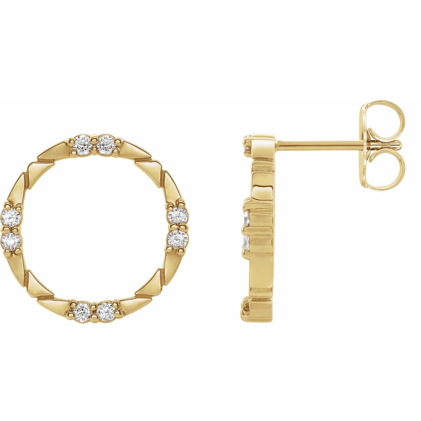 14K Yellow 1/5 CTW Diamond Geometric Earrings