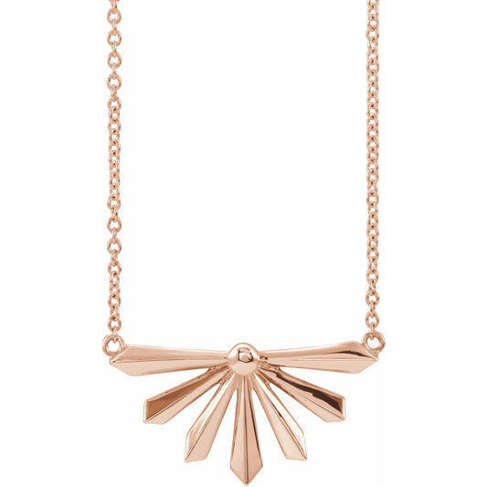 14K Rose Starburst 18 Necklace