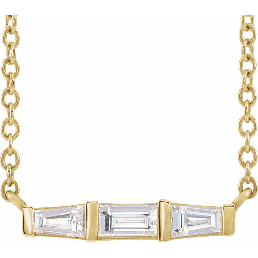 14K Yellow 1/8 CTW Diamond Bar 18 Necklace