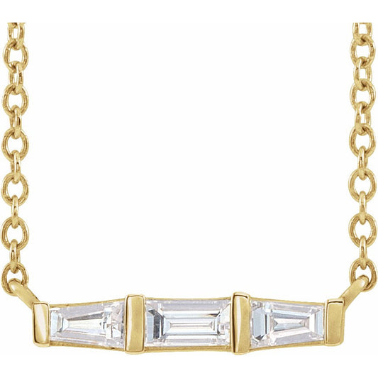 14K Yellow 1/8 CTW Diamond Bar 18 Necklace