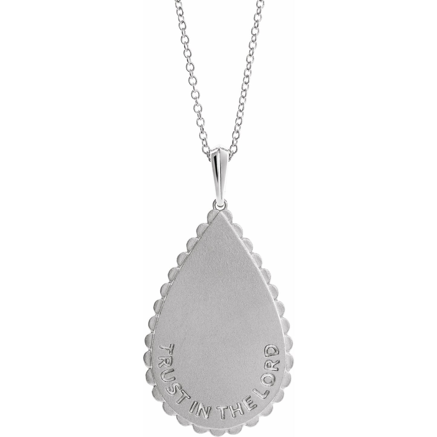 14K White Trust in The Lord 16 Necklace