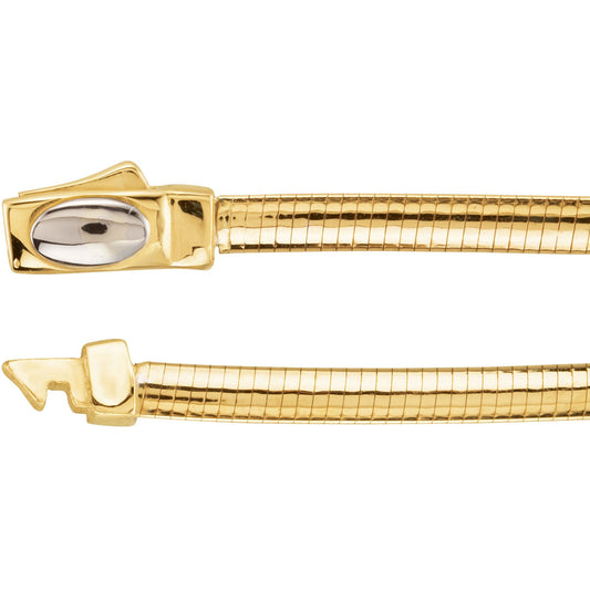 14K Yellow/White 3 mm Two-Tone Reversible Omega 7 Chain