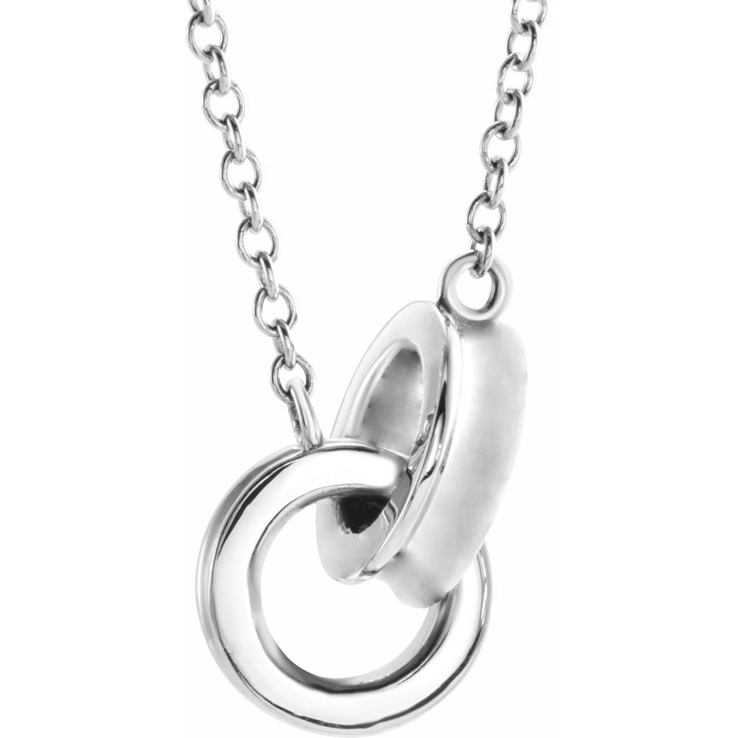 14K White Interlocking Circle 18 Necklace