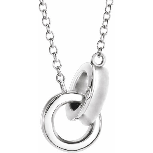 14K White Interlocking Circle 18 Necklace