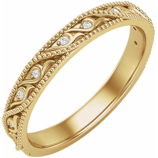 14K Yellow .05 CTW Diamond Anniversary Band