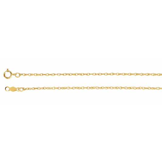 14K Yellow 1.25 mm Rope 7 Chain