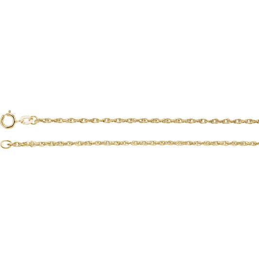 14K Yellow 1.5 mm Rope 7 Chain