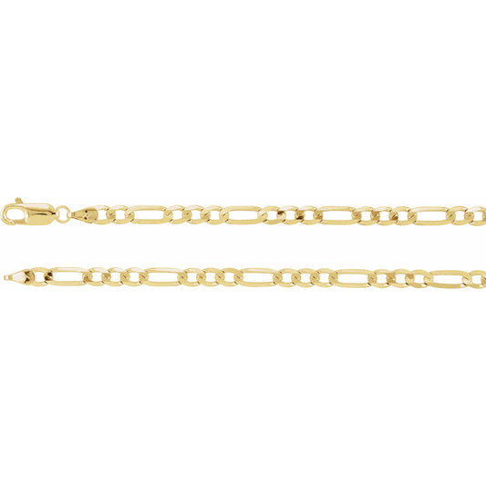 14K Yellow 4 mm Figaro 7 Chain