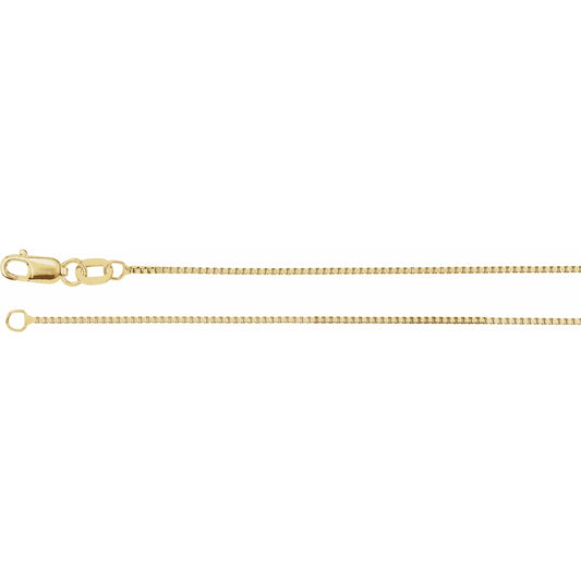 14K Yellow .75 mm Box 7 Chain