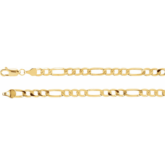 14K Yellow 5 mm Solid Figaro 8 Chain