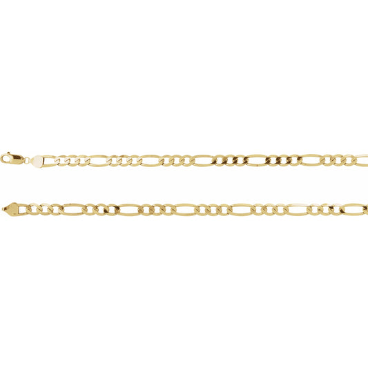 14K Yellow 6.5 mm Figaro 7 Chain