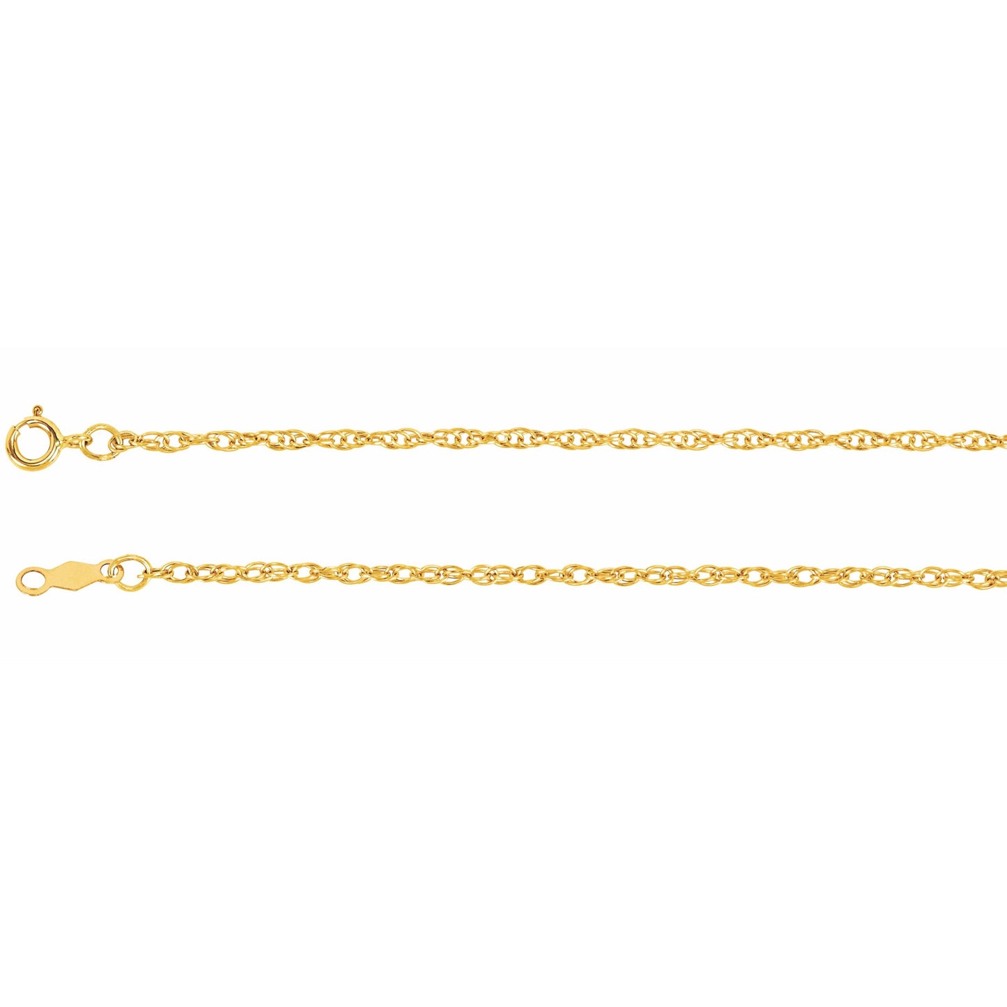 14K Yellow 1.5 mm Rope 7 Bracelet