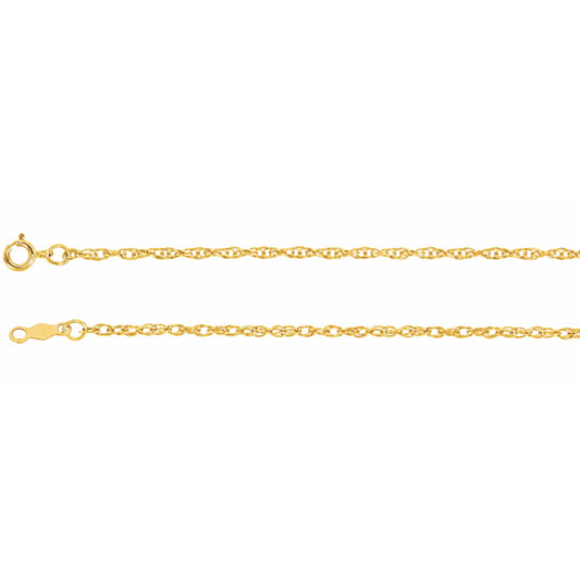 14K Yellow 1.5 mm Rope 7 Bracelet
