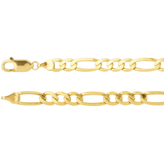 14K Yellow 5.5 mm Figaro 7 Bracelet