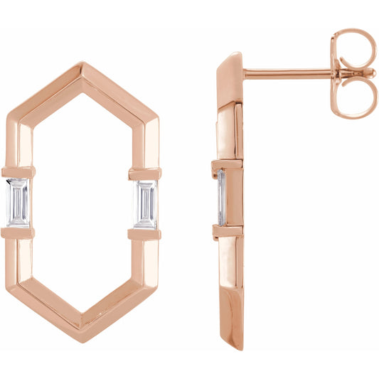 14K Rose 1/3 CTW Diamond Geometric Earrings
