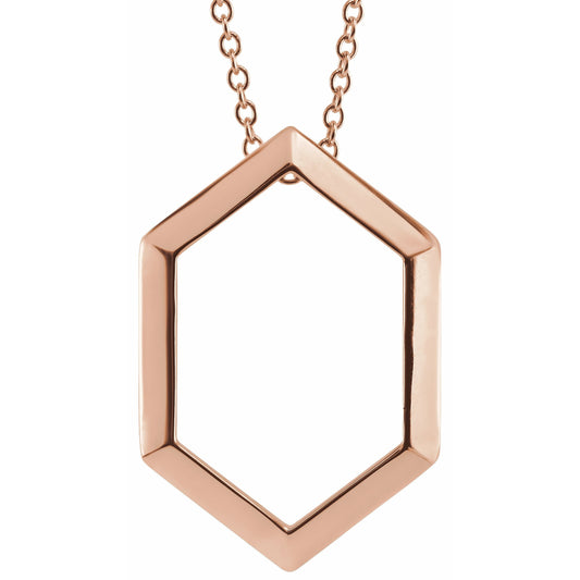 14K Rose Geometric 16-18 Necklace