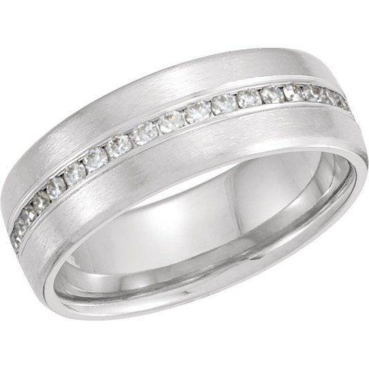 14K White 3/8 CTW Diamond Anniversary Band