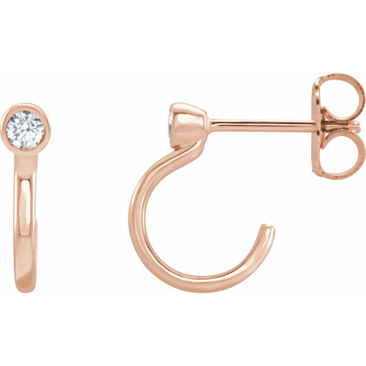 14K Rose .06 CTW Diamond Huggies